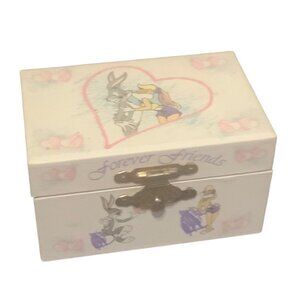 Vtg Looney Tunes "Forever Friends" Bugs Bunny & Lola Decorative Trinket Box